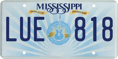 MS license plate LUE818