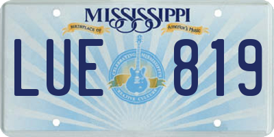 MS license plate LUE819