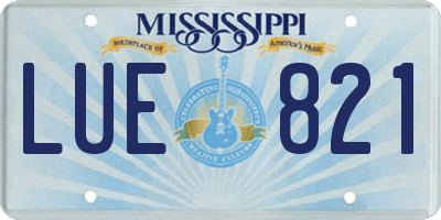 MS license plate LUE821