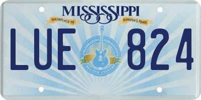 MS license plate LUE824