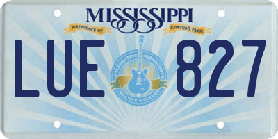 MS license plate LUE827