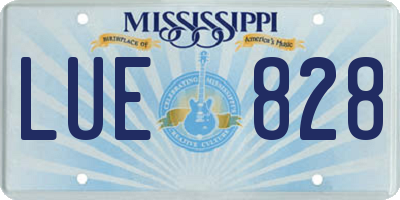 MS license plate LUE828