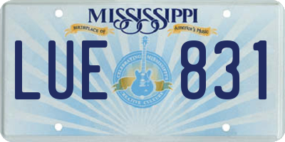 MS license plate LUE831