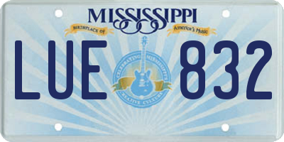 MS license plate LUE832