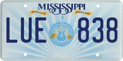 MS license plate LUE838