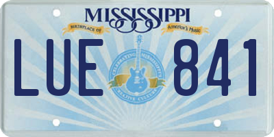 MS license plate LUE841