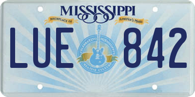 MS license plate LUE842
