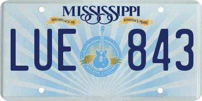 MS license plate LUE843