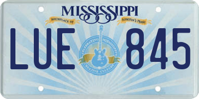MS license plate LUE845