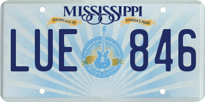 MS license plate LUE846