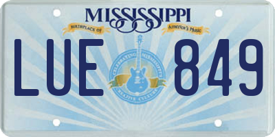 MS license plate LUE849
