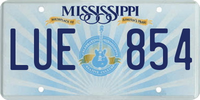MS license plate LUE854