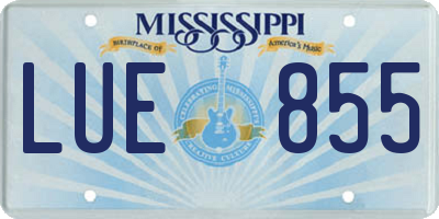 MS license plate LUE855
