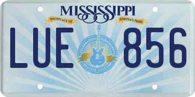 MS license plate LUE856