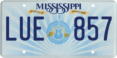 MS license plate LUE857
