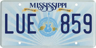 MS license plate LUE859