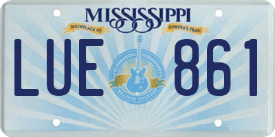 MS license plate LUE861