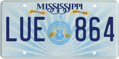 MS license plate LUE864