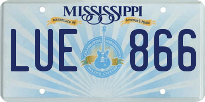 MS license plate LUE866