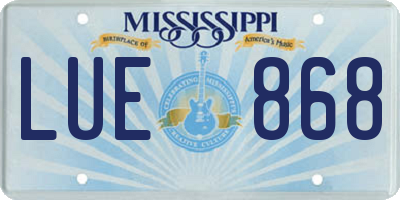 MS license plate LUE868