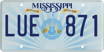MS license plate LUE871