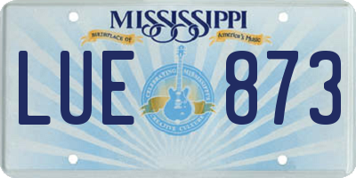 MS license plate LUE873