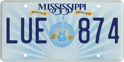 MS license plate LUE874