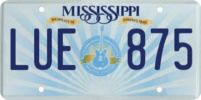 MS license plate LUE875