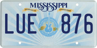 MS license plate LUE876