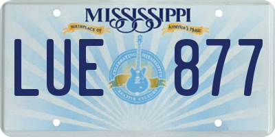 MS license plate LUE877