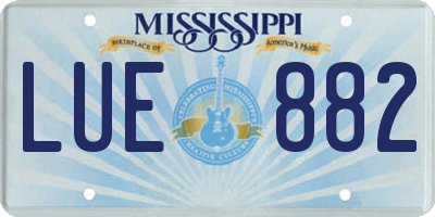 MS license plate LUE882