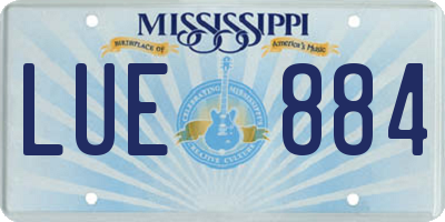 MS license plate LUE884
