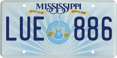 MS license plate LUE886