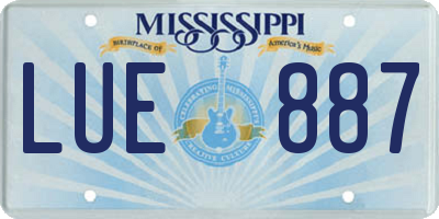 MS license plate LUE887