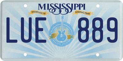 MS license plate LUE889
