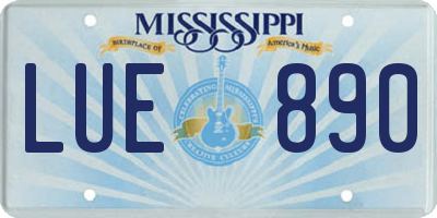 MS license plate LUE890