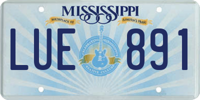 MS license plate LUE891