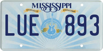 MS license plate LUE893