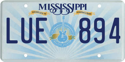 MS license plate LUE894
