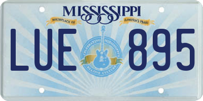 MS license plate LUE895