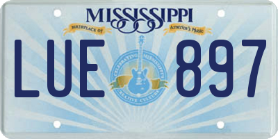 MS license plate LUE897