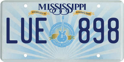 MS license plate LUE898