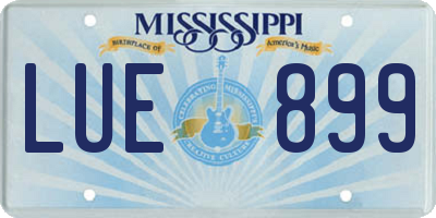 MS license plate LUE899