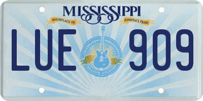MS license plate LUE909