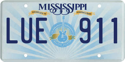MS license plate LUE911