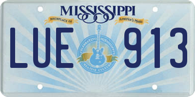 MS license plate LUE913