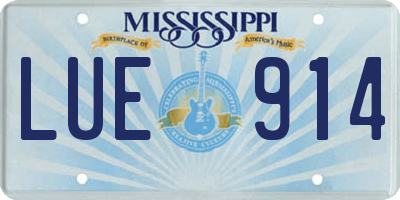 MS license plate LUE914
