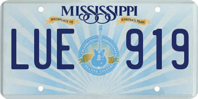 MS license plate LUE919