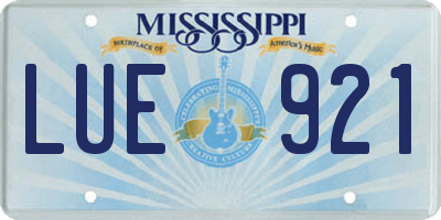 MS license plate LUE921