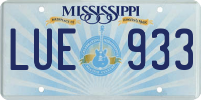 MS license plate LUE933